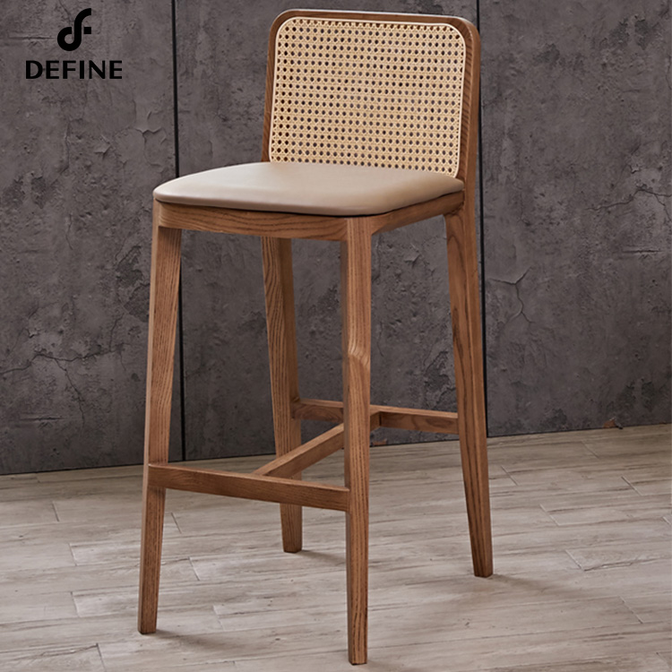 Home Bar Stools - Luksusowy amerykański stołek barowy z rattanu,