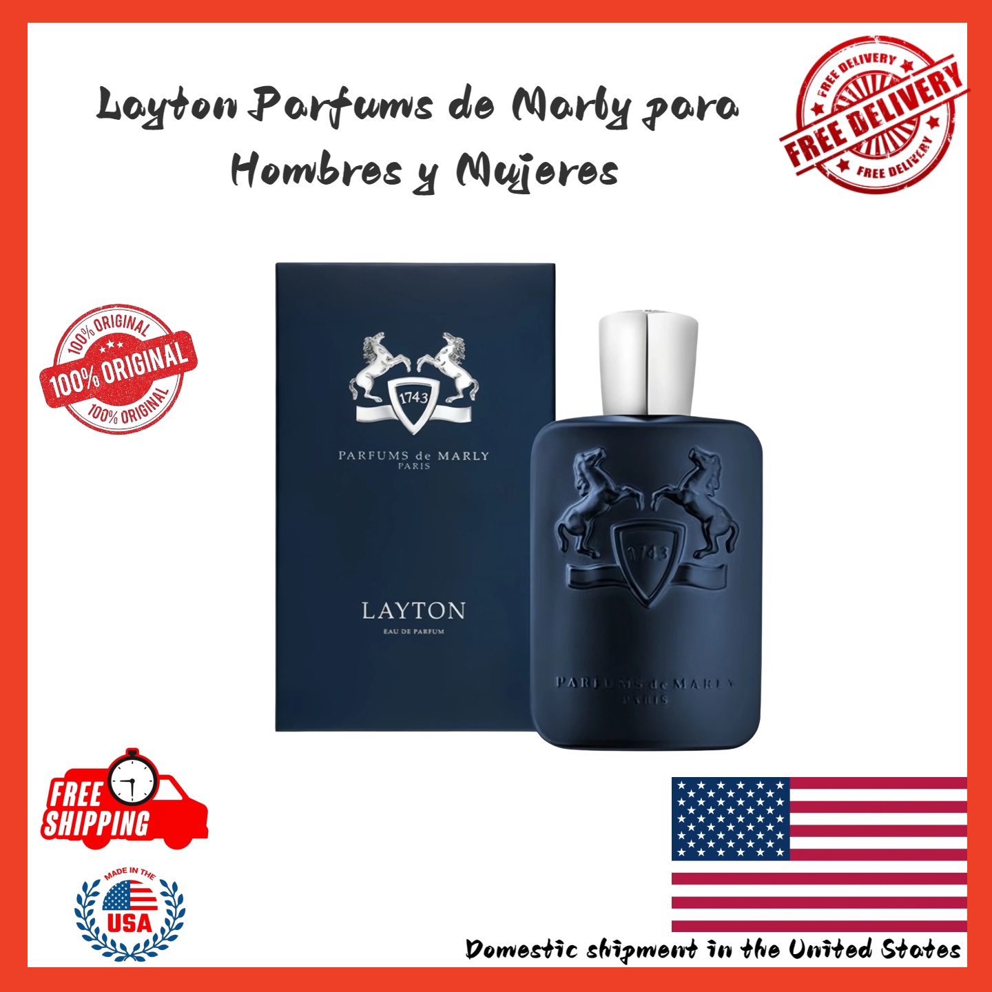 Home Bar Accessories - Parfums De Marly Layton 4.2oz Pełna