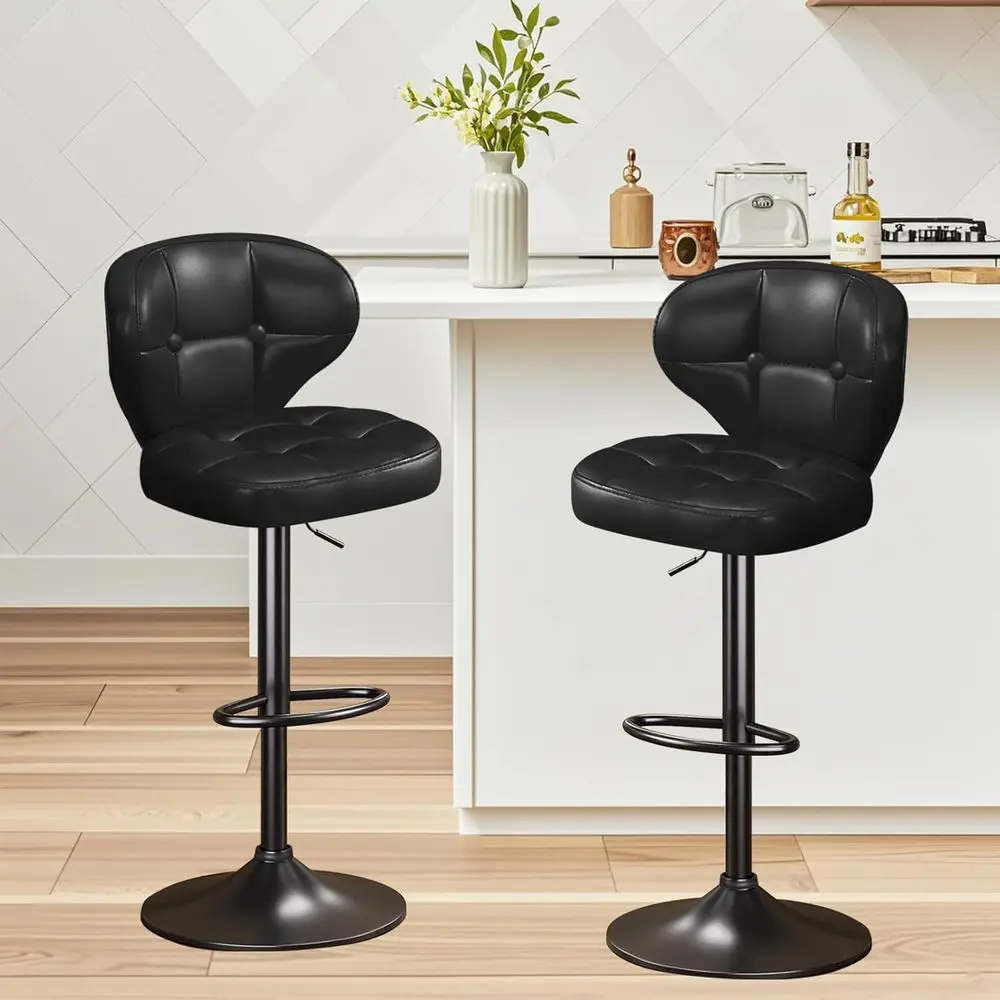 Home Bar Stools - Regulowane obrotowe stołki barowe, zestaw 2