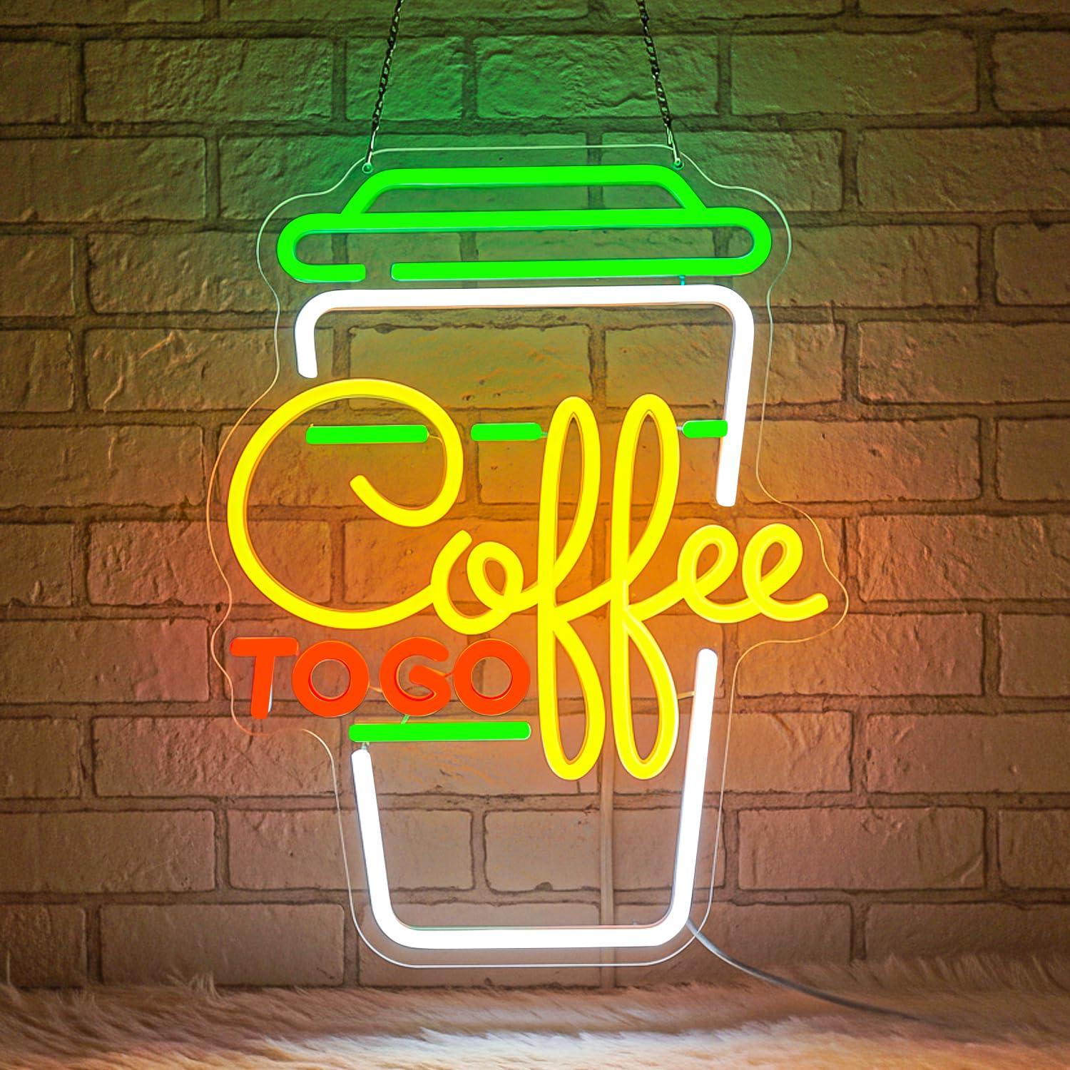 Home Bar And Kitchen - Neonowy szyld kawowy, ściemnialne lampki LED