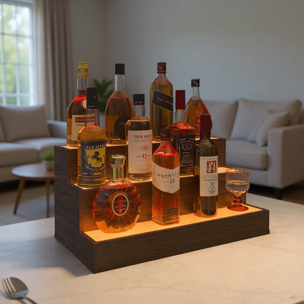 Home Bar Shelves - Półka na butelki z oświetleniem LED