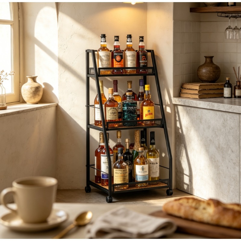 Home Bar Shelf - 3-poziomowy regał na wino w kształcie