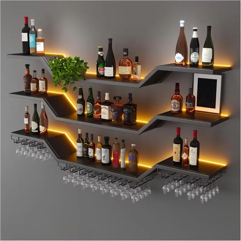 Home Bar Shelf - Półka na wino LED do montażu