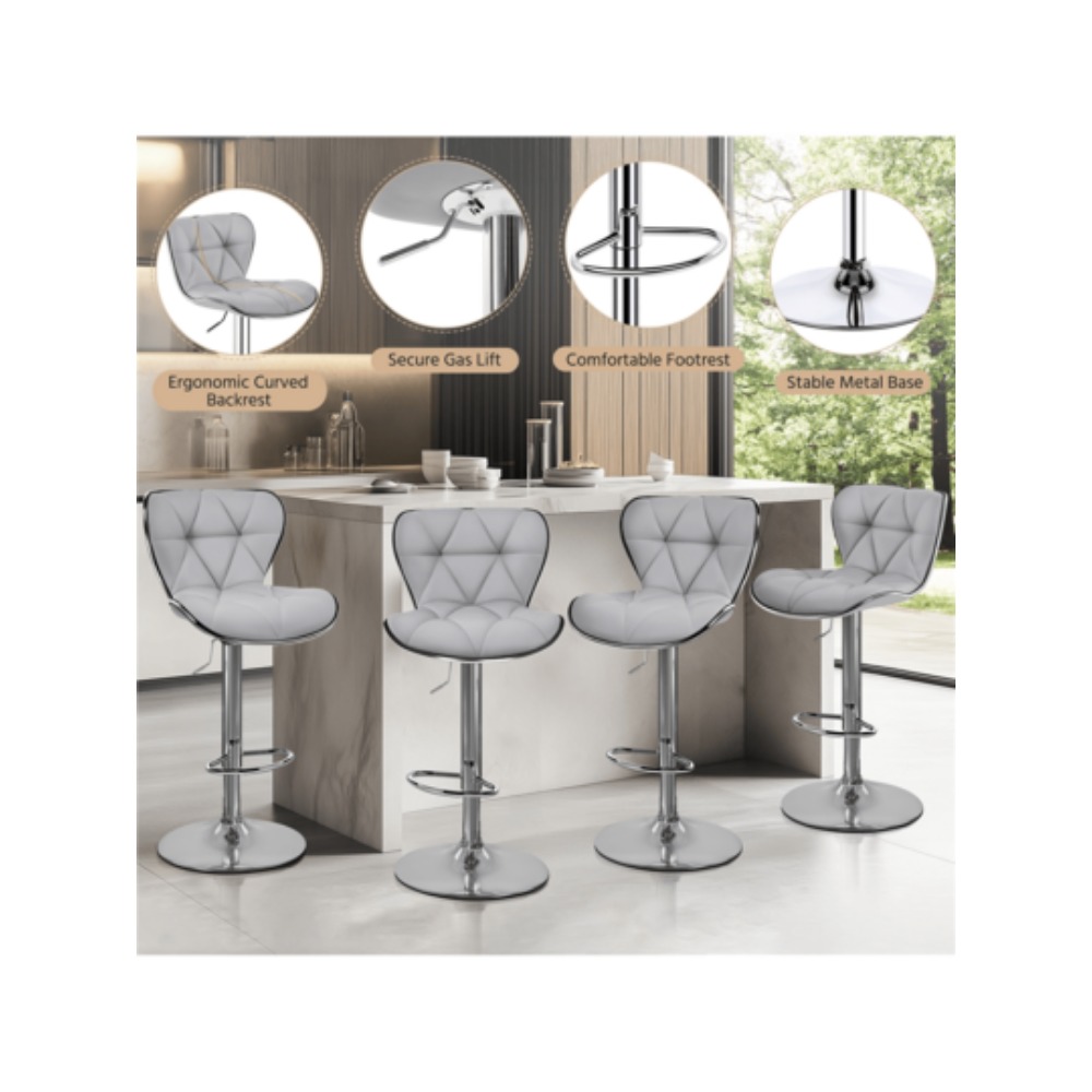 Home Bar Stools - Zestaw 2 regulowanych stołków barowych z