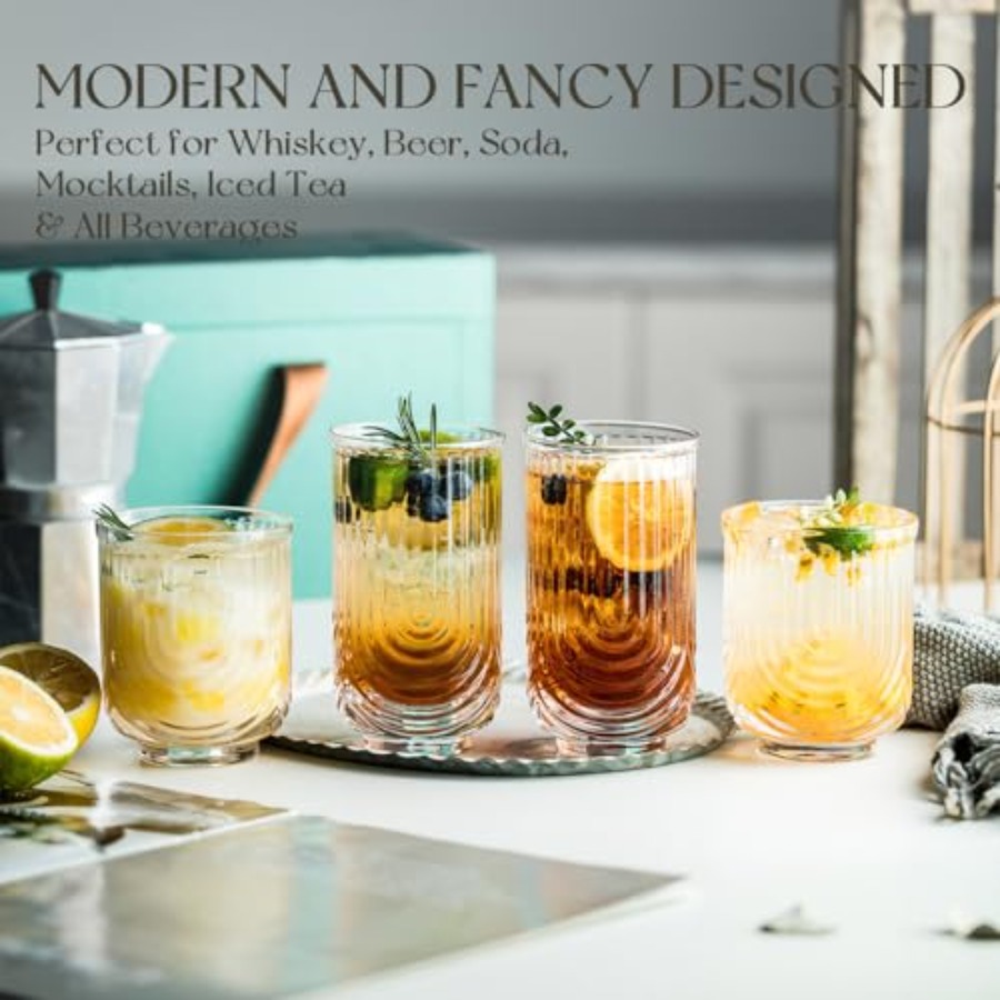 Kieliszki do koktajli w stylu  – Highball Glass Set recenzja i cena