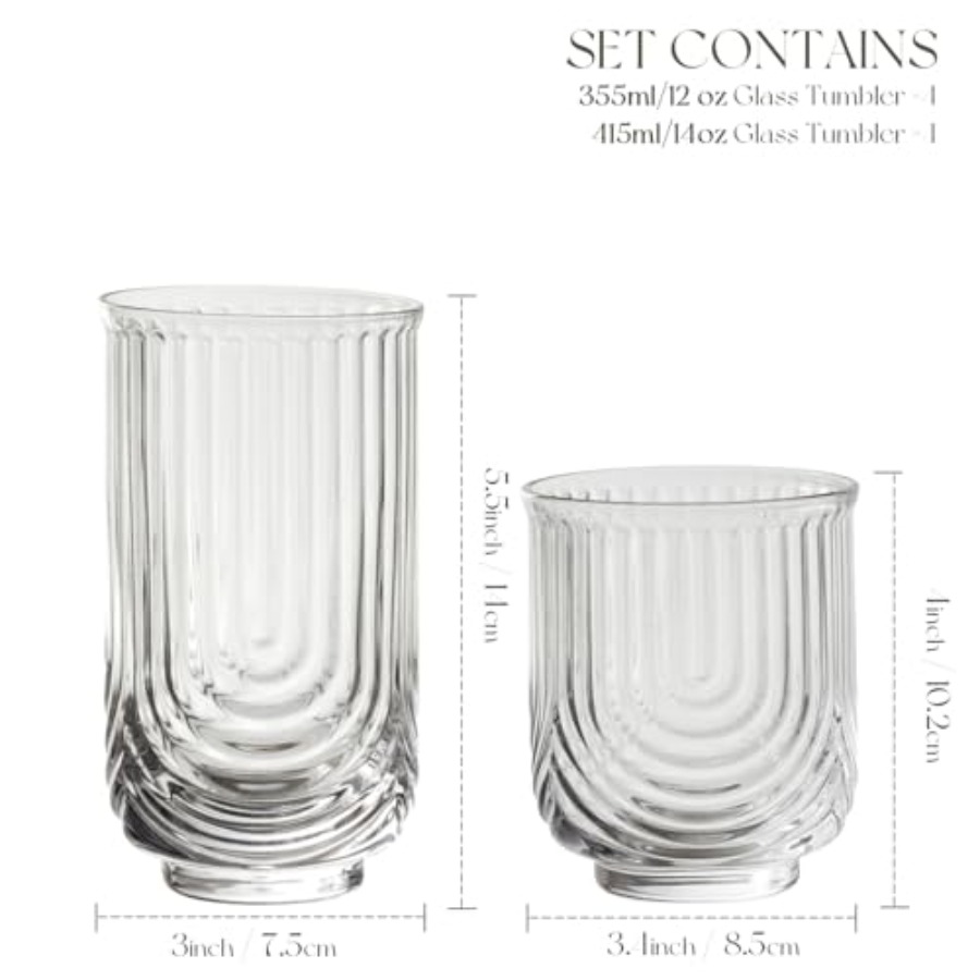 Kieliszki do koktajli w stylu  – Highball Glass Set recenzja i cena