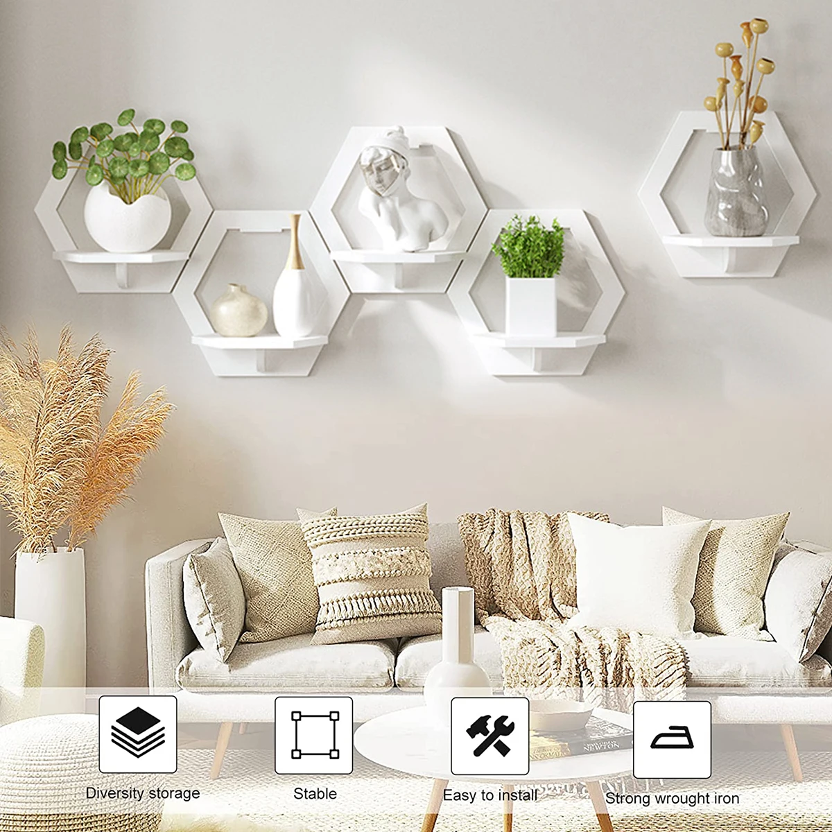 3Pcs Sześciokątna półka ścienn – Home Bar Shelf recenzja i cena