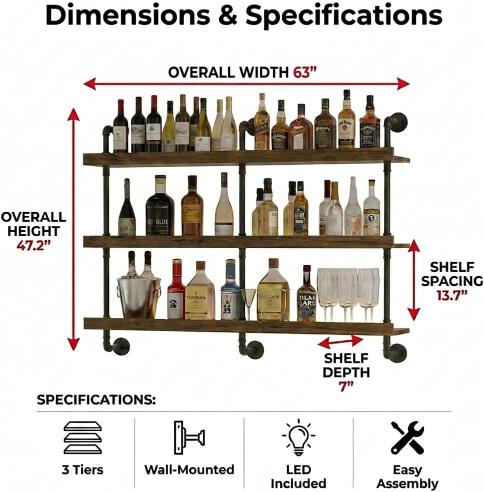Półka na wino do montażu na śc – Home Bar Shelf recenzja i cena