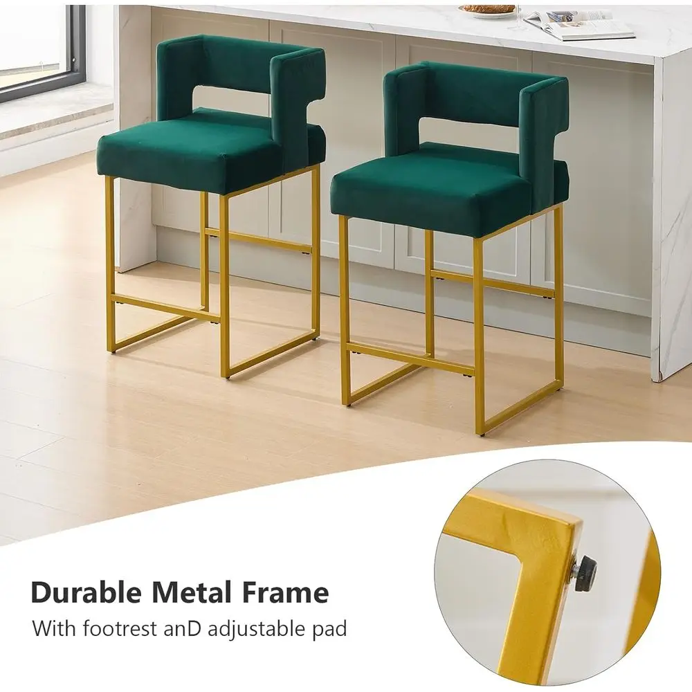 Zestaw 2 zielonych aksamitnych – Home Bar Stools recenzja i cena