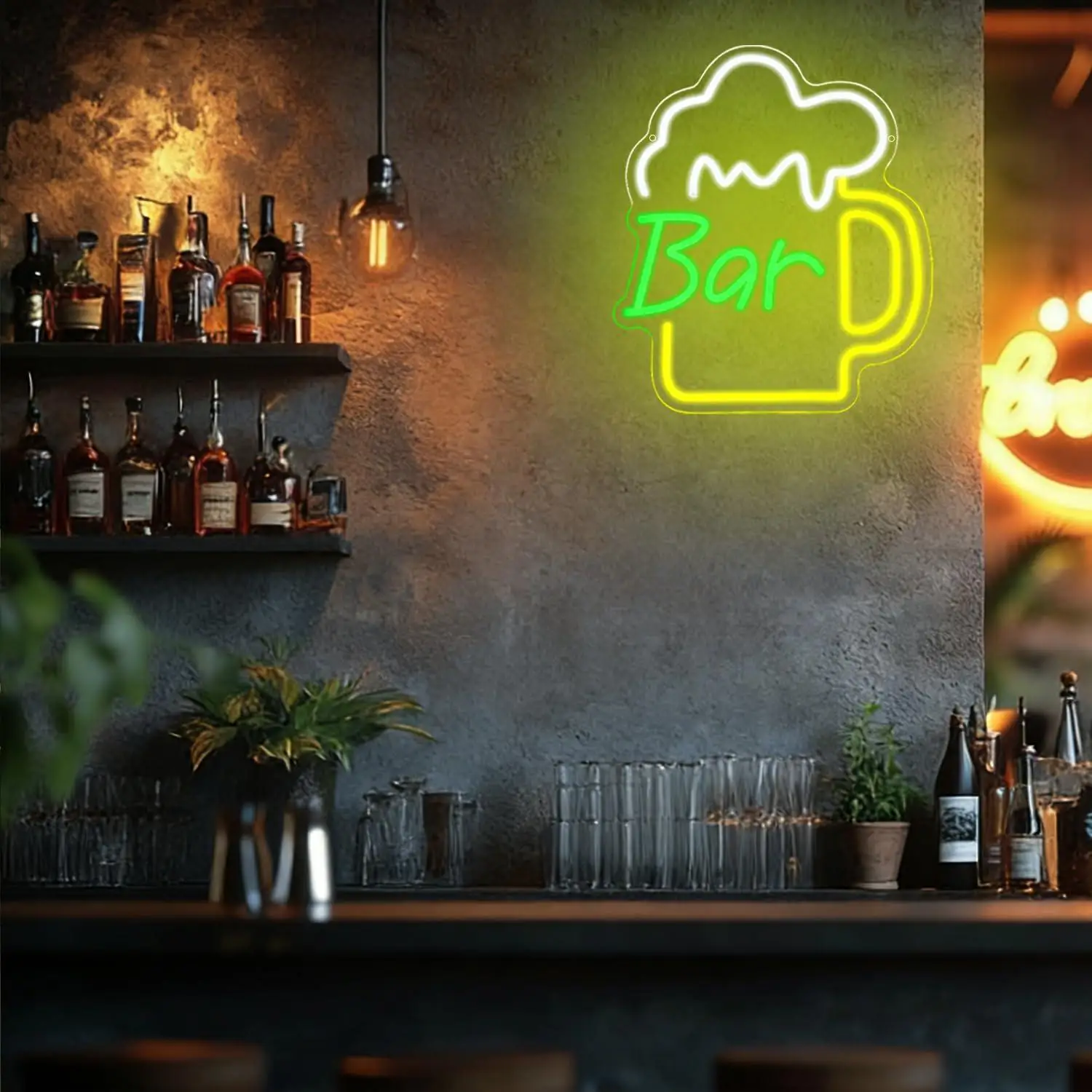 Neonowy szyld barowy z piwem,  – Home Bar And Kitchen recenzja i cena