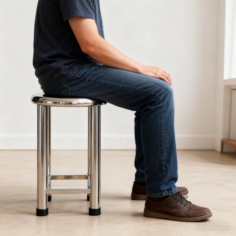 Okrągły stołek ze stali nierdz – Home Bar Stools recenzja i cena