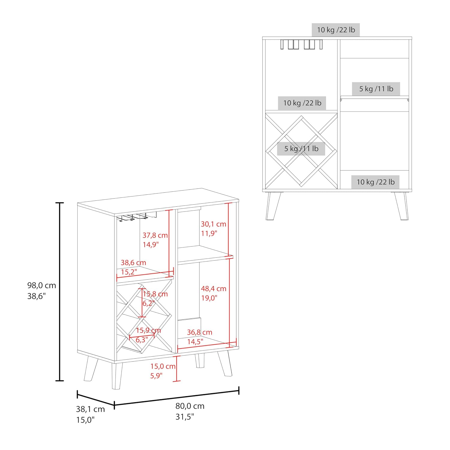 Dębowy niebieski szafka barowa – Home Bar Shelves recenzja i cena