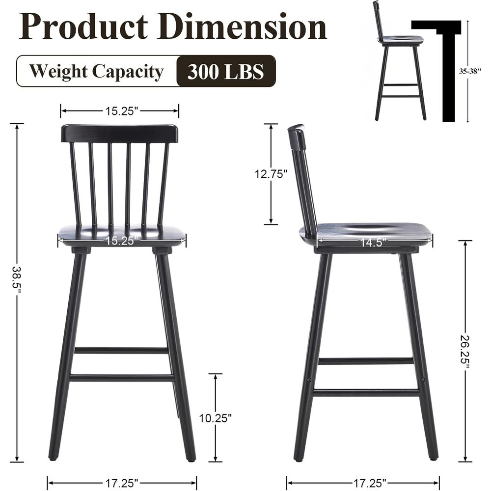 Zestaw 4 drewnianych stołków b – Home Bar Stools recenzja i cena